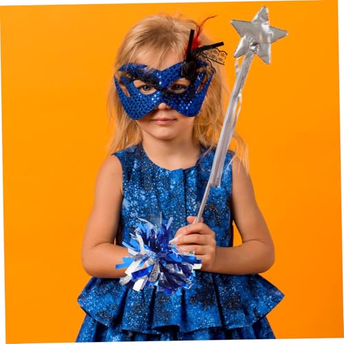 Pompons de cheerleading bleu argent accessoires spectacles fêtes enfants - 4