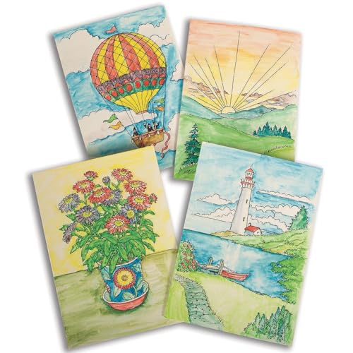 Cartes de vœux Paint-a-Dot aquarelle loisir créatif enfant adulte pack 24