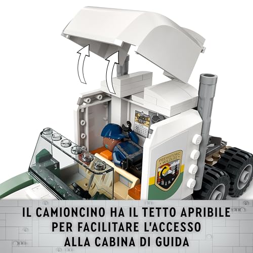 Jurassic World Missione Dinosauro: Camion di Trasporto dell’Allosauro, Giocattolo d'Avventura con Veicolo e Minifigure, Giochi per Bambini e Bambine da 8 Anni, Regalo di Compleanno 76966 - Lego - Immagine 3
