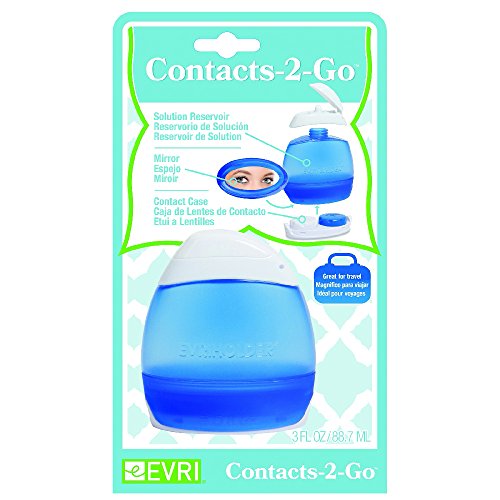 Kit Porta Lente de Contato Plástico Evriholder Azul/Branco
