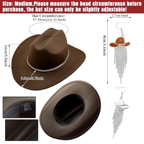 Sombrero Cowboy con botas y aretes para mujer talla M miniatura 4