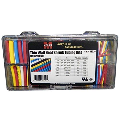 Morris 68320 Thin Wall Heat Shrink Tubing Kit, Colored Kit