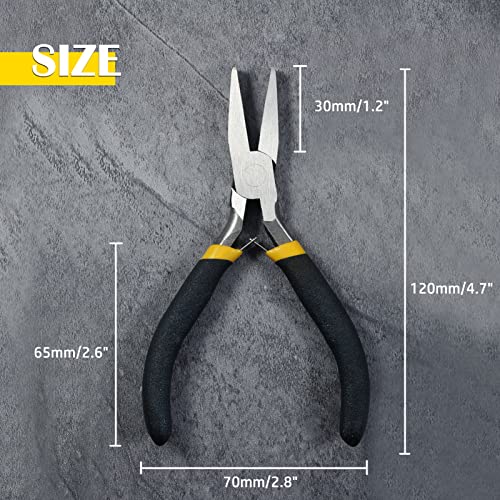 Image of 4.5-Inch Flat Nose Jewelry Making Pliers - Duck Bill, Smooth Jaw, Wire Bending, Wire Straightener, Ring Opening, Precision Plier