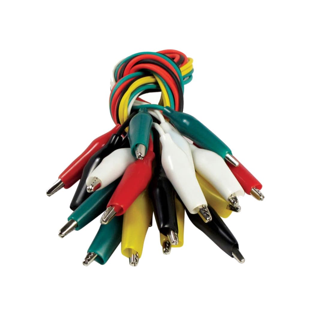 SE 10-Piece Test Lead Set with Alligator Clips – 22" 28-Gauge Copper Wire, Vinyl-Covered Clips – TL10