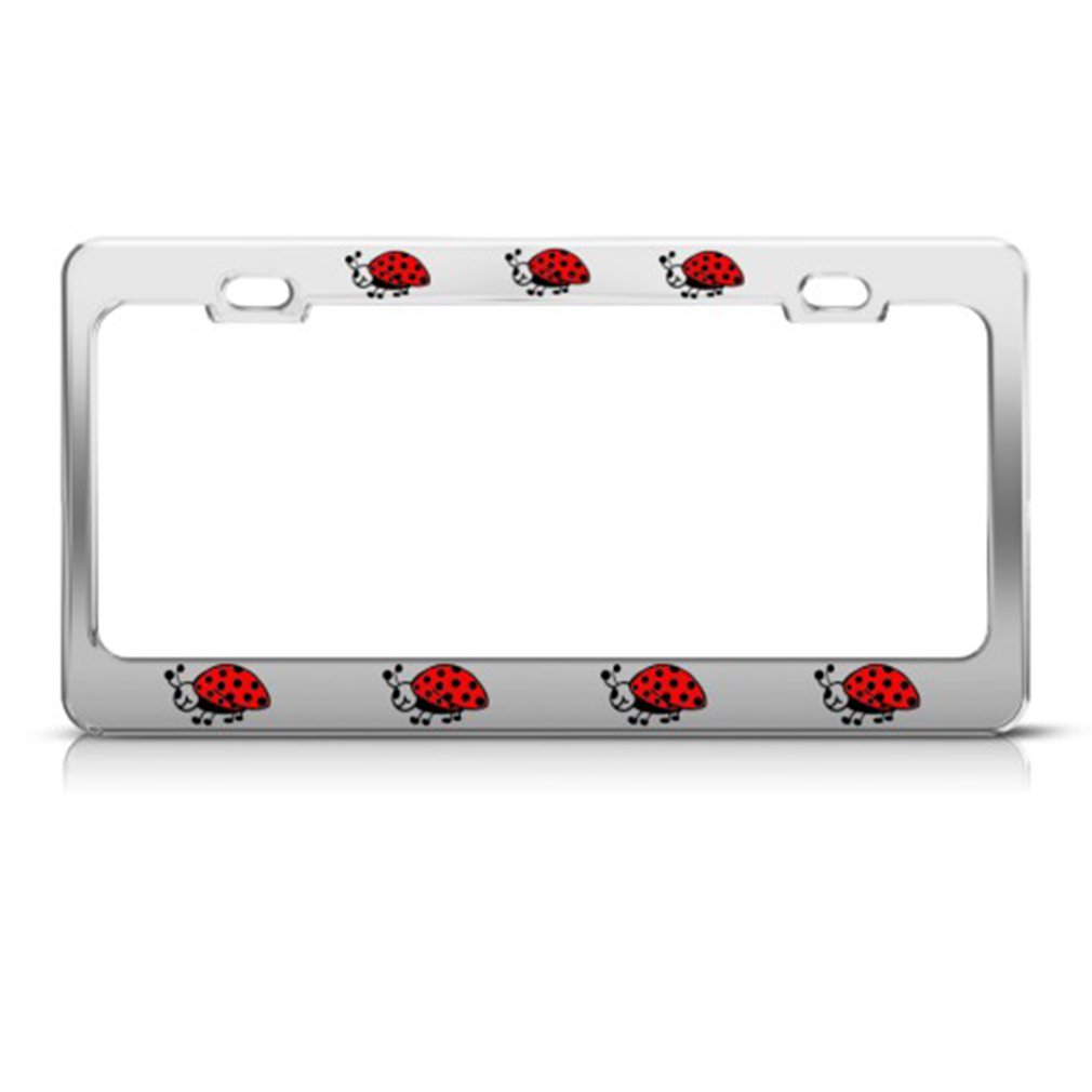 Marco de placa de matrícula de mariquita mariquitas, soporte de metal inoxidable