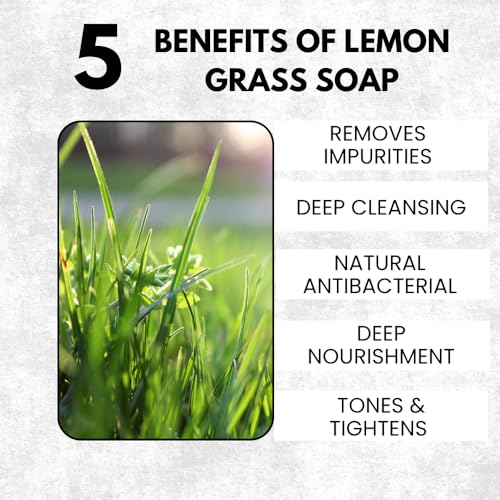 Image of Lemon Grass Soap | Pure & Gentle Bathing Bar for Glowing Skin | Anti-bacterial Soaps for Men & Women | Natural Cleansing Bar For Moisturising | Soap for All Skin Types | Pack Of 1