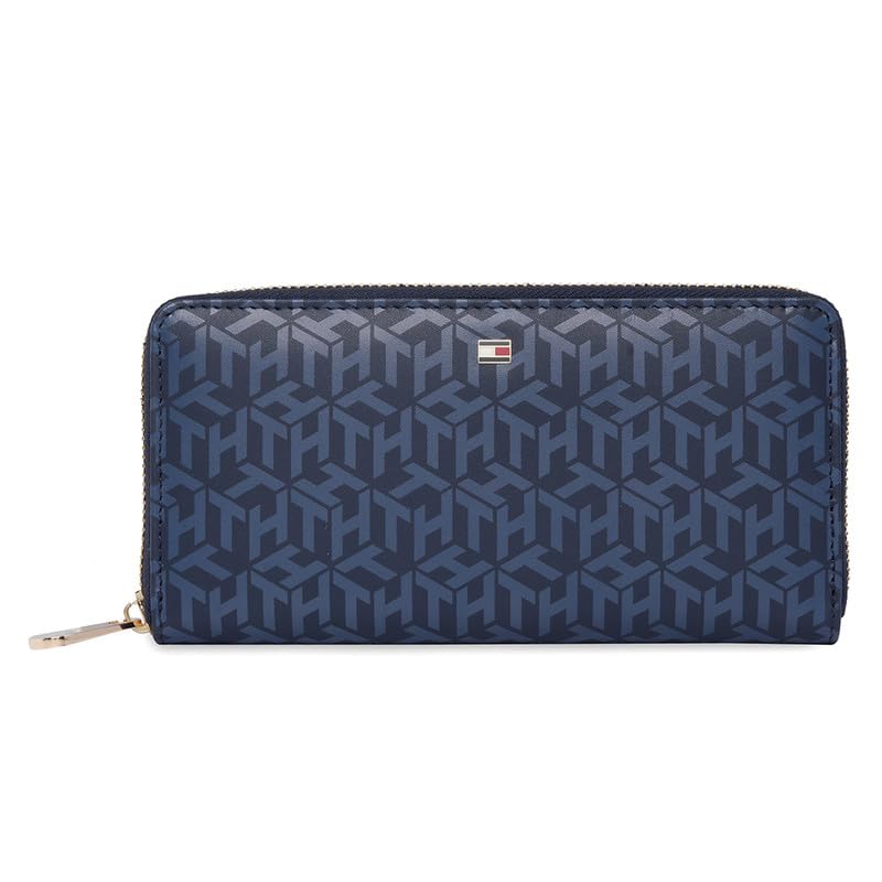 tommy hilfiger Leather Women Aliciya Zip Around Wallet - Navy, No. Of Card Slot : 8-picture-11
