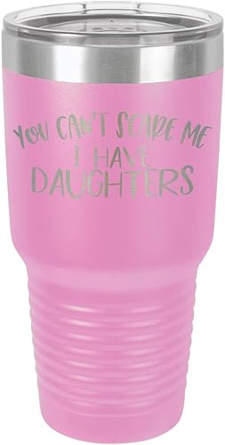 Miniatura 10 de YOU CANT SCARE ME I HAVE DAUGHTERS PURPLE - Vaso de bebida de 30 onzas con popote y tapa superior deslizante, taza de viaje grabada con láser, para