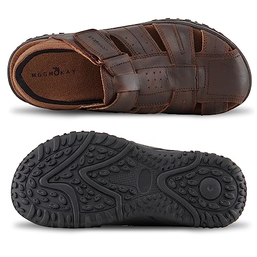 MGGMOKAY Men's Fisherman Sandals Summer Genuine Leather Breathable Outdoor Sandal Closed Toe4