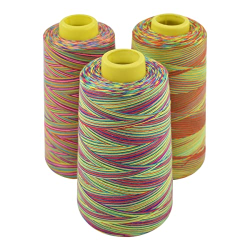 Hilo de máquina de coser poliéster multicolor 3 conos 3000 yd miniatura 1