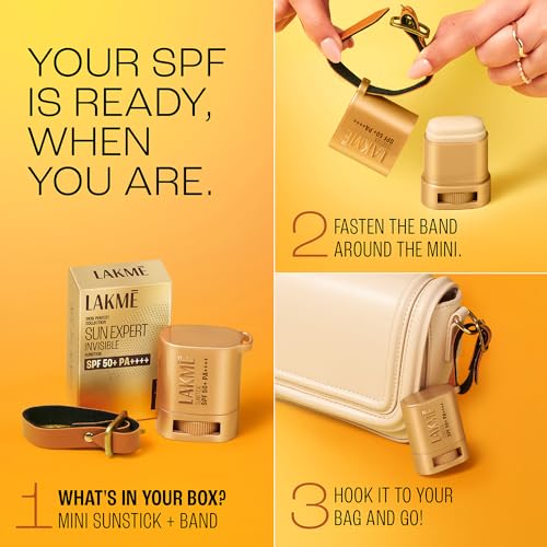 Image of LAKME Sun Expert Invisible Sunstick For All Skin Types Spf 50+ Pa++++ For Uva /B,No White Cast,On The Go Protection 8G