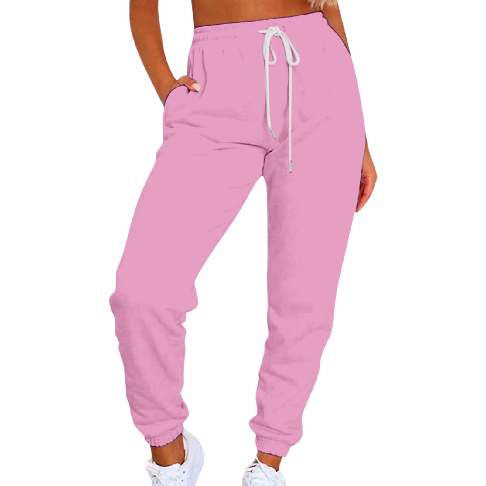 Pantalones largos de running para mujer, con bolsillo, cintura alta