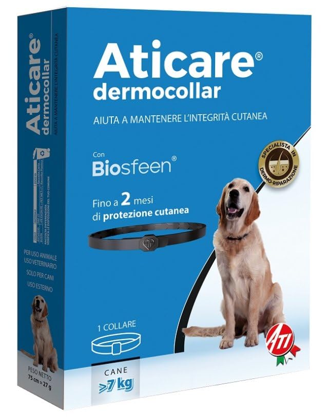 Aticare collare cane superiore 8kg. Il collare che aiuta a mantenere l’integrità cutanea contro la dermatite atopica
