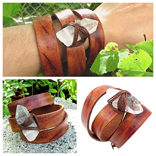 esnado Lederband Flach | Breite: 20 mm; Dicke: ca. 2,5 mm - Antik Braun - 3 Meter | ECHTES Leder - pflanzlich gegerbt | zum Basteln | Herstellung von Armbändern, Mittelalter, Schmuck