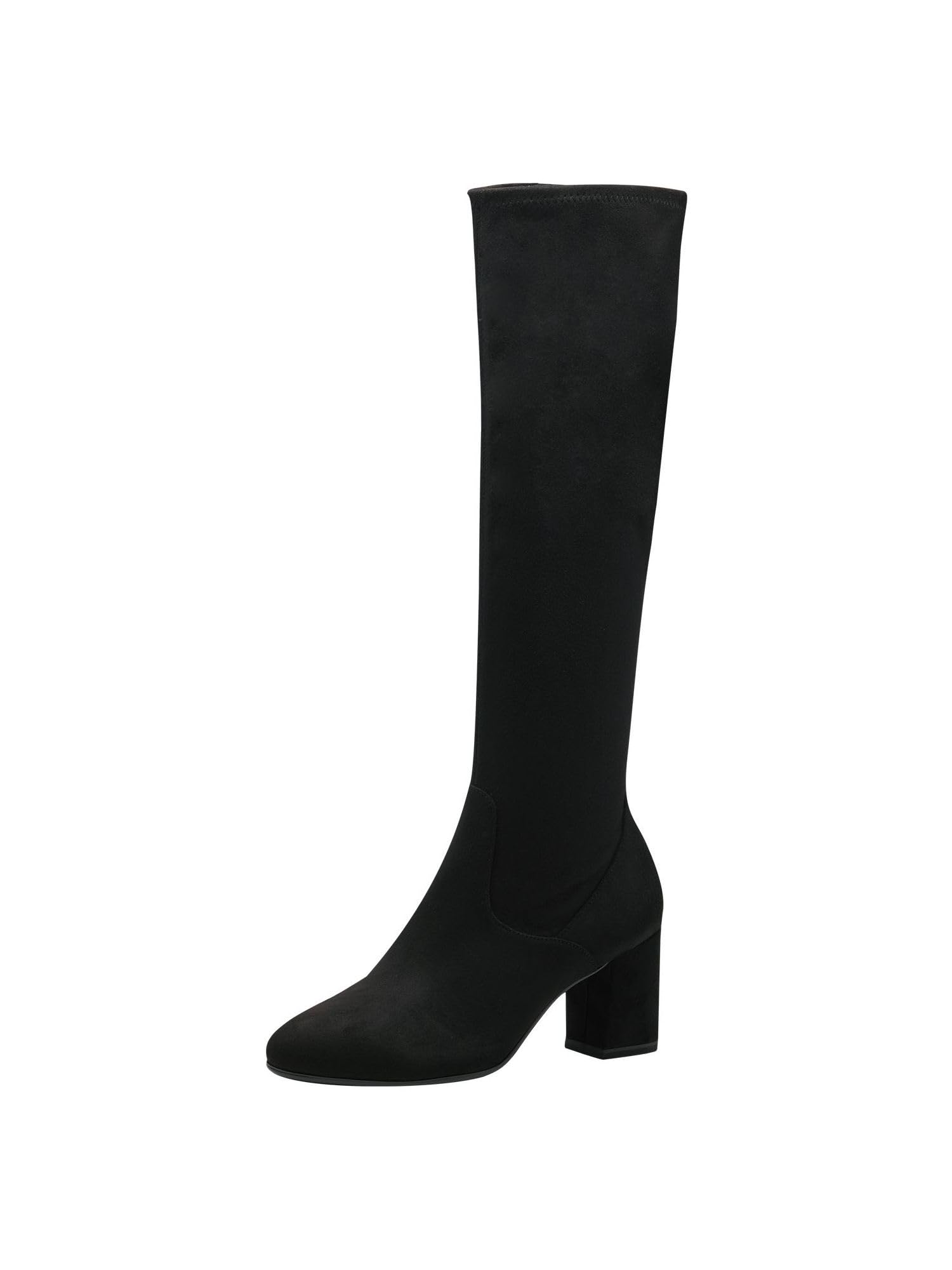 Tamaris Women's Vegan Block Heel Long Shaft Boots, black, 3.5 UK