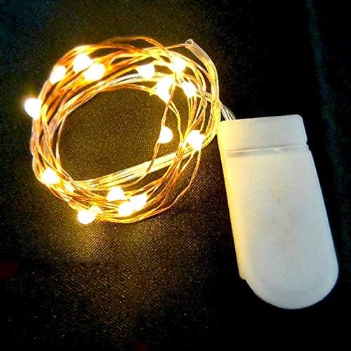 Dripping Colors Battery Operated String Lights with Coin Cell Battery for Decoration, 2 MTR 20 LED's, Coin Cell Operated, Pack of 3 (Warm White)