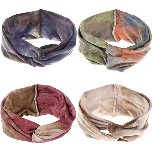 4Pcs Women Headband Cute Fashion Yoga Running Sport Athletic Travel Boho Knotted Headband Comfort Turban Criss Cross Twisted Head Wrap Hair Bands For Women Girls #TOP3