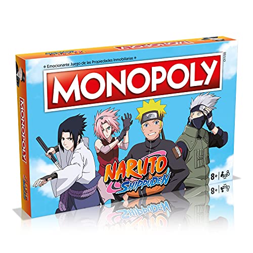 Winning Moves Monopoly Naruto - Juego de Mesa de las Propiedades Inmobiliarias - Versión en...