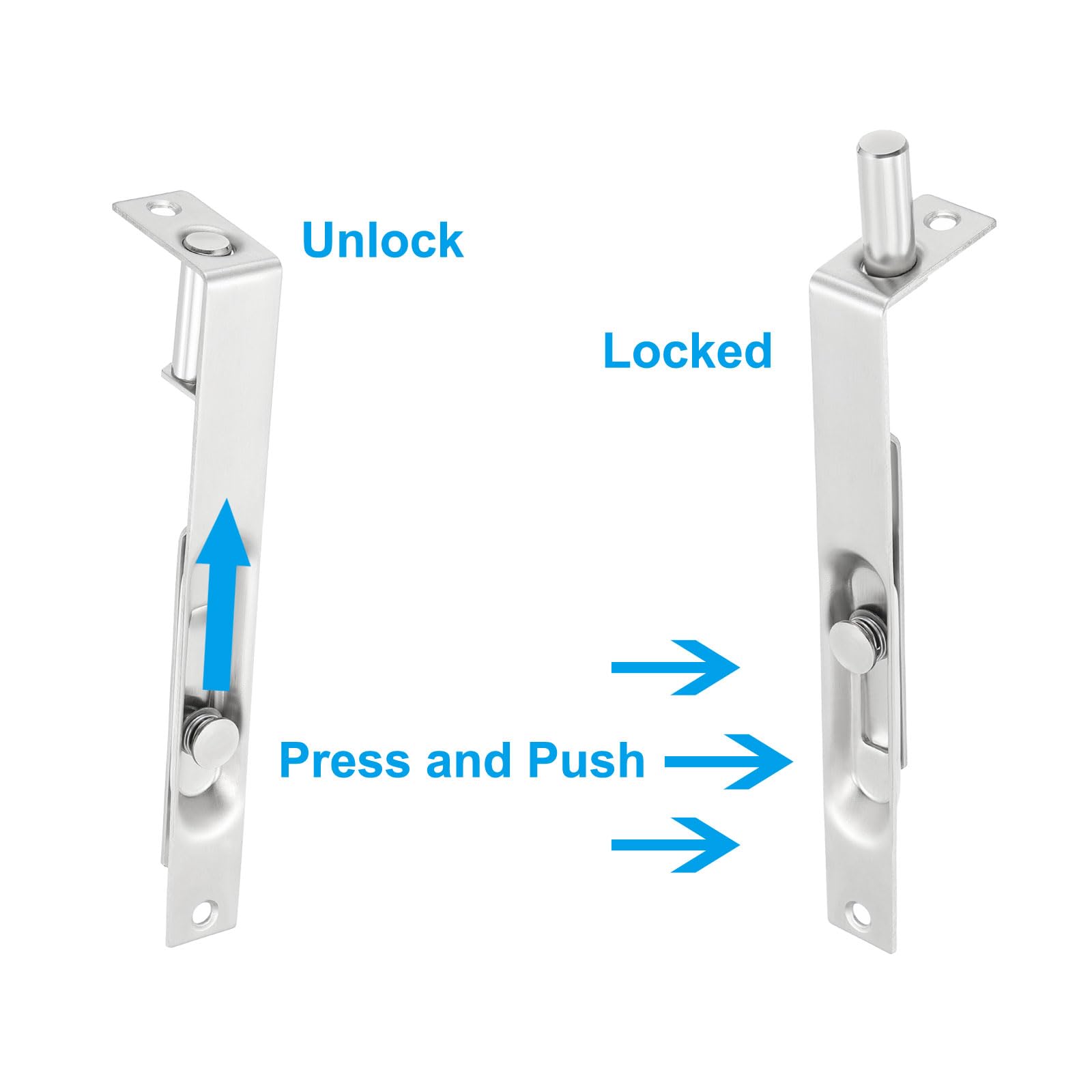 PATIKIL Flush Bolt 6" x 0.71" - Image 4