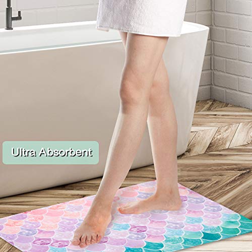 3-teiliges Meerjungfrau-Badezimmerteppich-Set, ultraweich und saugfähig, zotteliger Plüsch-Badeteppich, dick… – Bild 7