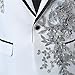 Mens 2 Pieces Luxury Embroidered Suits 1 Button Print Dinner Tuxedo Jacket Pants Prom Wedding Elegant Blazer Dress Suit (White,Medium)