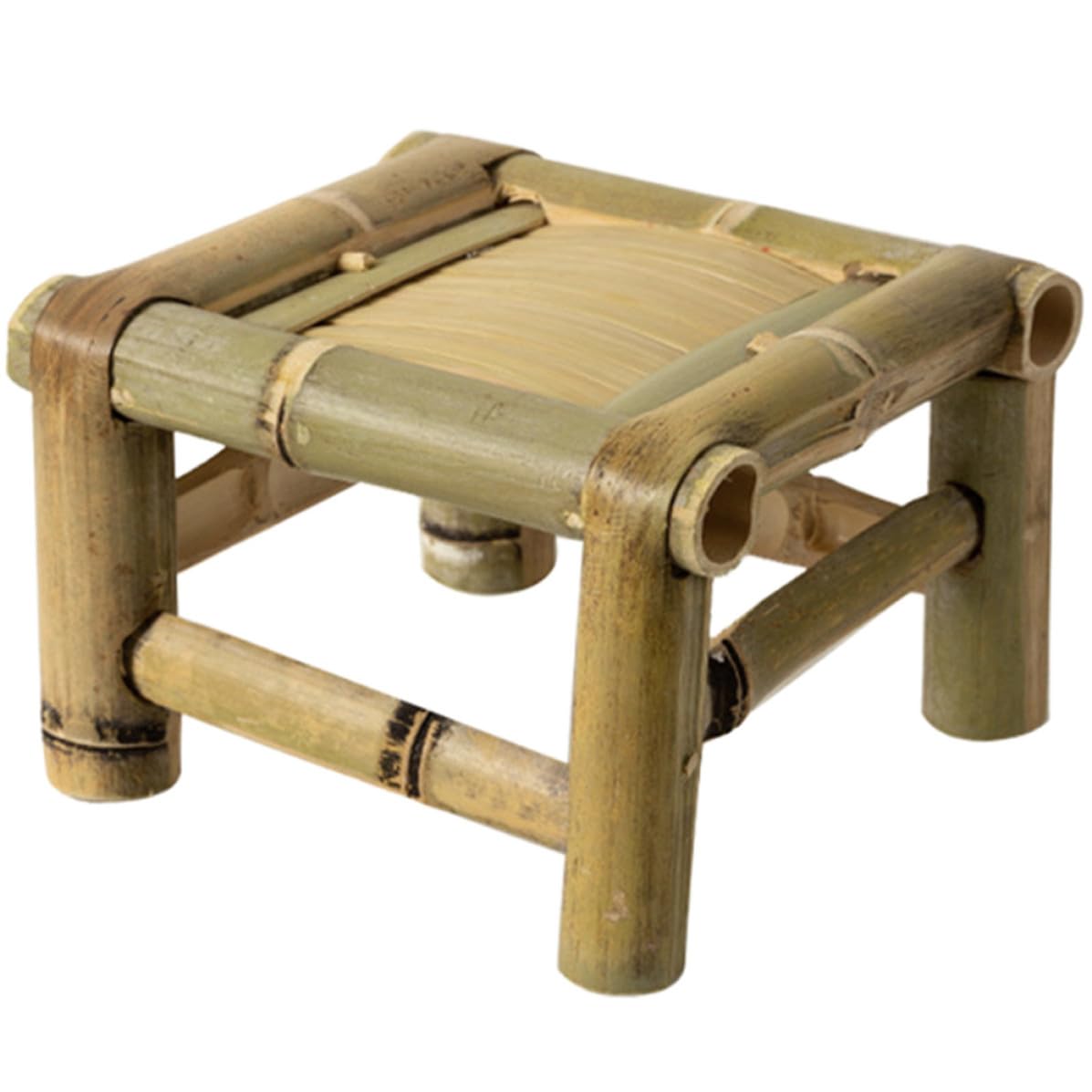 Tabouret en bambou pliable et petit meuble retro solide