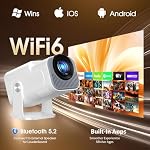 Proyector Portátil 2026 Upgraded 1920x1080P 4K Supote WiFi 6 Bluetooth 5.4