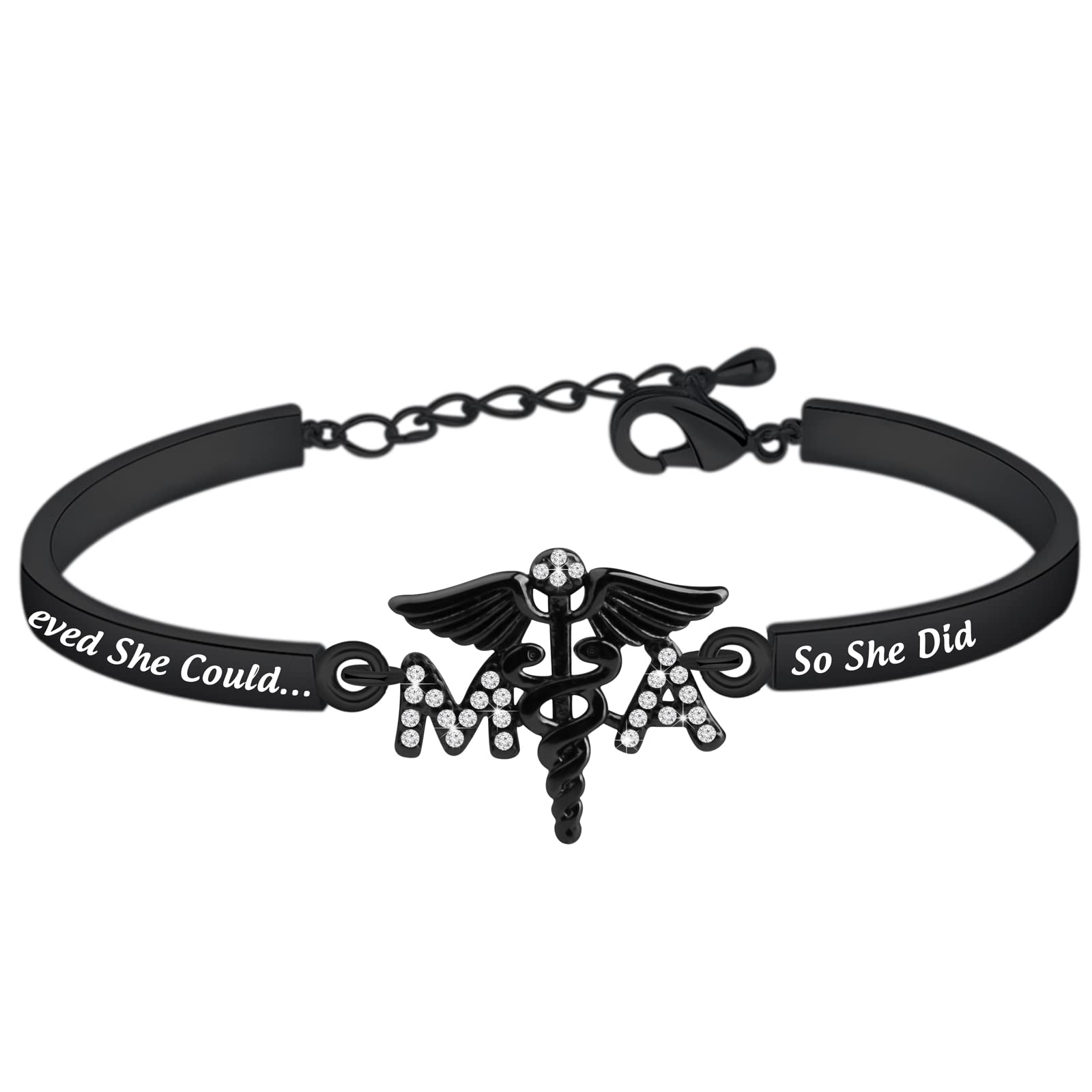 HOLLP MA Medical Assistant Gift Medical Assistant Graduation Gift She Believed She Could So She Did Bracelet Medical School Student Graduation Gift