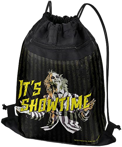 LOGOVISION Beetlejuice Its Showtime Drawstring Backpack Sports Bag Sackpack 17