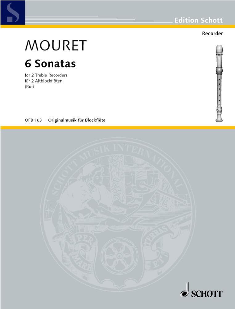 6 Sonatas: 2 treble recorders. Partition d'exécution.