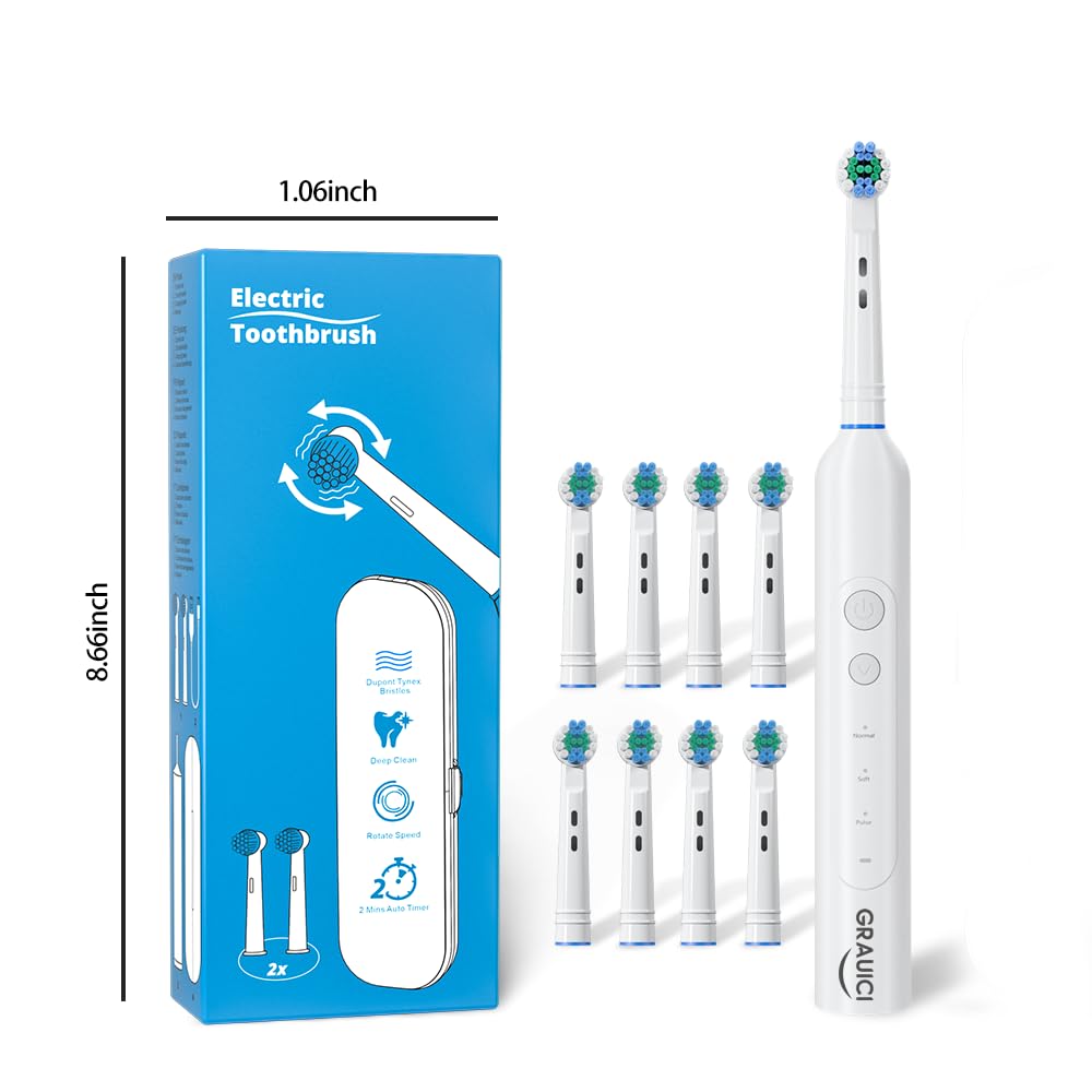 Deep Clean - Spazzolino da denti elettrico ricaricabile, sensore di pressione per proteggere le gengive (bianco chiaro)