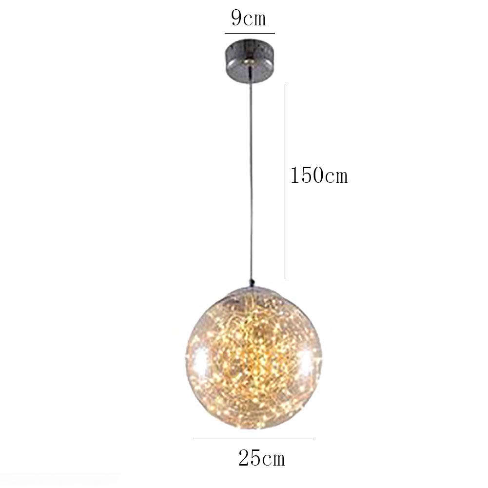 Led Moderno Semplice Gypsophila Lampadario,Camera Corridoio Portico Luci Del Balcone,Caffè Ristorante Music Bar Lampade In Vetro-Luce bianca cognac 25 cm