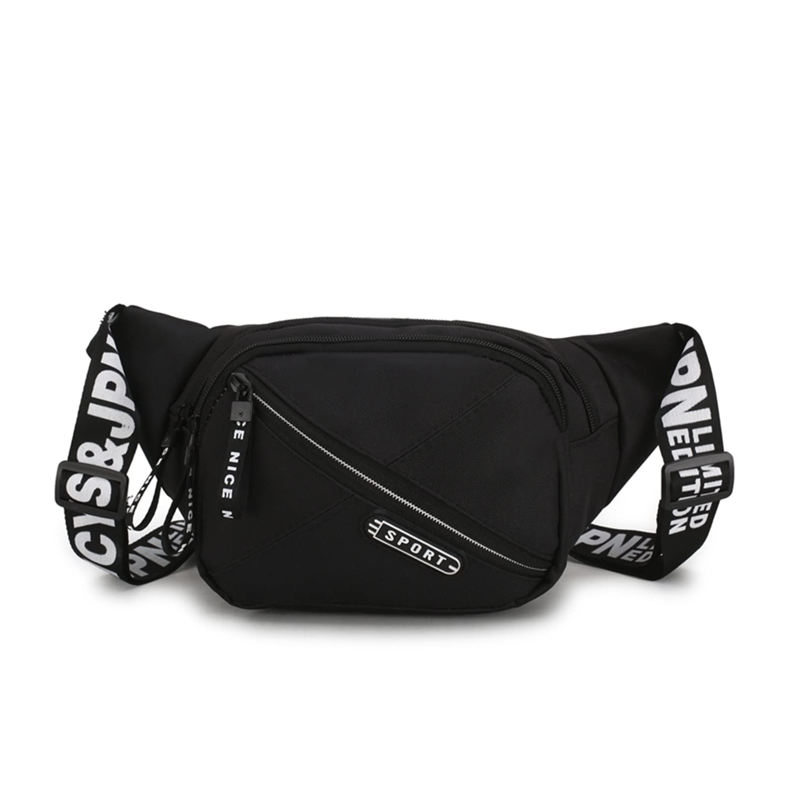 Unisex Fanny Pack Canvas Fashion Letting Cinturón de Cintura Bolso Crossbody Crossbody for Hombres Mujeres (Color : White)
