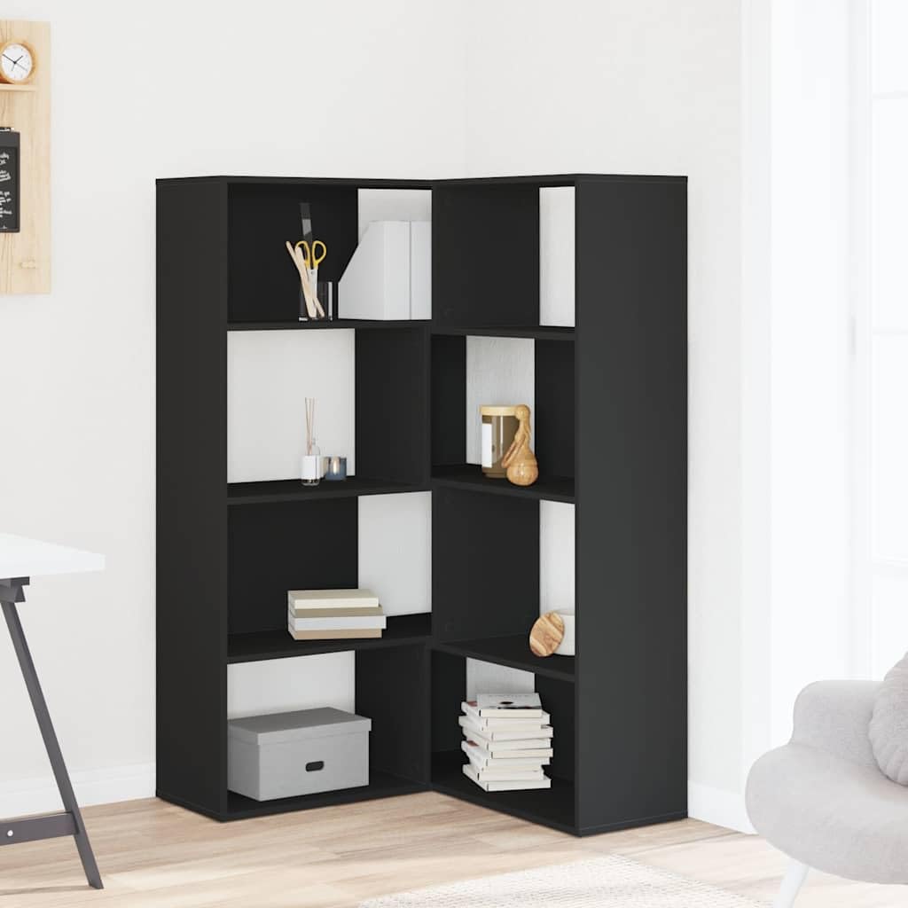Libreria angolare a 4 ripiani, in legno, 85 x 85 x 140 cm, colore