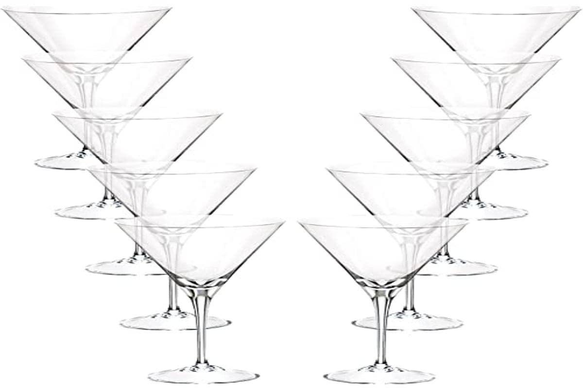 Copas coctel 35 cl cristal juego de 10 piezas para bar cristalería de combinados