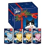 FELIX Knabber Mix, Weihnachtsgeschenk für Katzen, Katzensnack mit verschiedenen Sorten, 4er Pack (4 x 4 Beutel à 60g