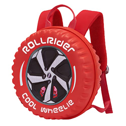 FunBlast Cool Wheelie Kids Backpack – Cute Cartoon Bag for Toddlers, Lightweight School Bag for Pre-School Boys & Girls, Kids Backpack for 2-5 Years (Red2)