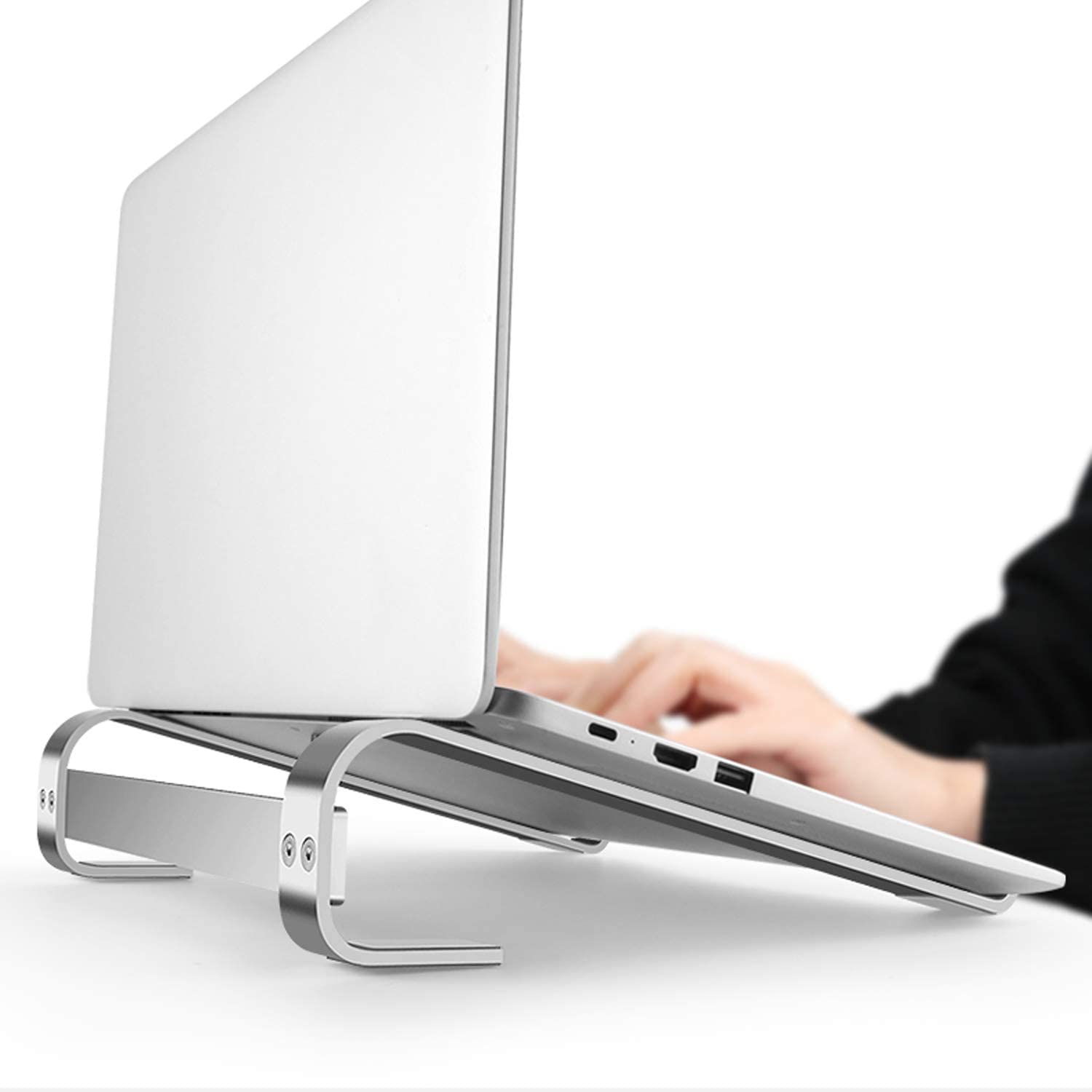 AMBLIC Anti Slip Aluminum Laptop Stand | Metal Stand Riser for Desk | Ventilated Notebook Stand & Riser Stand for Bed, Table | Compatible with All Brands Laptops (B0B659ZG9C) Amazon Price History, Amazon Price Tracker