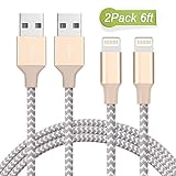 iPhone Charging Cables, MarchPower 2Pack 6FT Lightning to USB Cable, Charging & Syncing USB Data Cable for iPhone 7 7 Plus SE 6s Plus 6 5s 5c 5 iPad Air mini 4th Gen iPod nano touch (Champagne Gold )