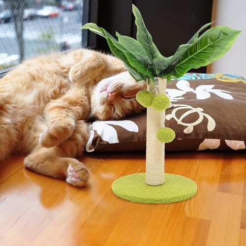 Rascador para gatos NUOBESTY con cuerda de sisal y bola de resorte miniatura 5