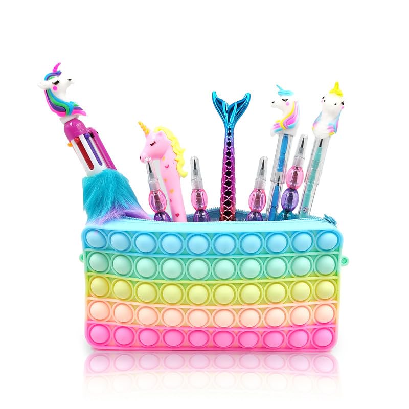 ZAYDANIC POP-IT Pencil Pouch with Exclusive Stationery Set of 10 Includes Pencil Case, Pens, Pencil for Girls (B0DFPRY1PM) Amazon Price History, Amazon Price Tracker