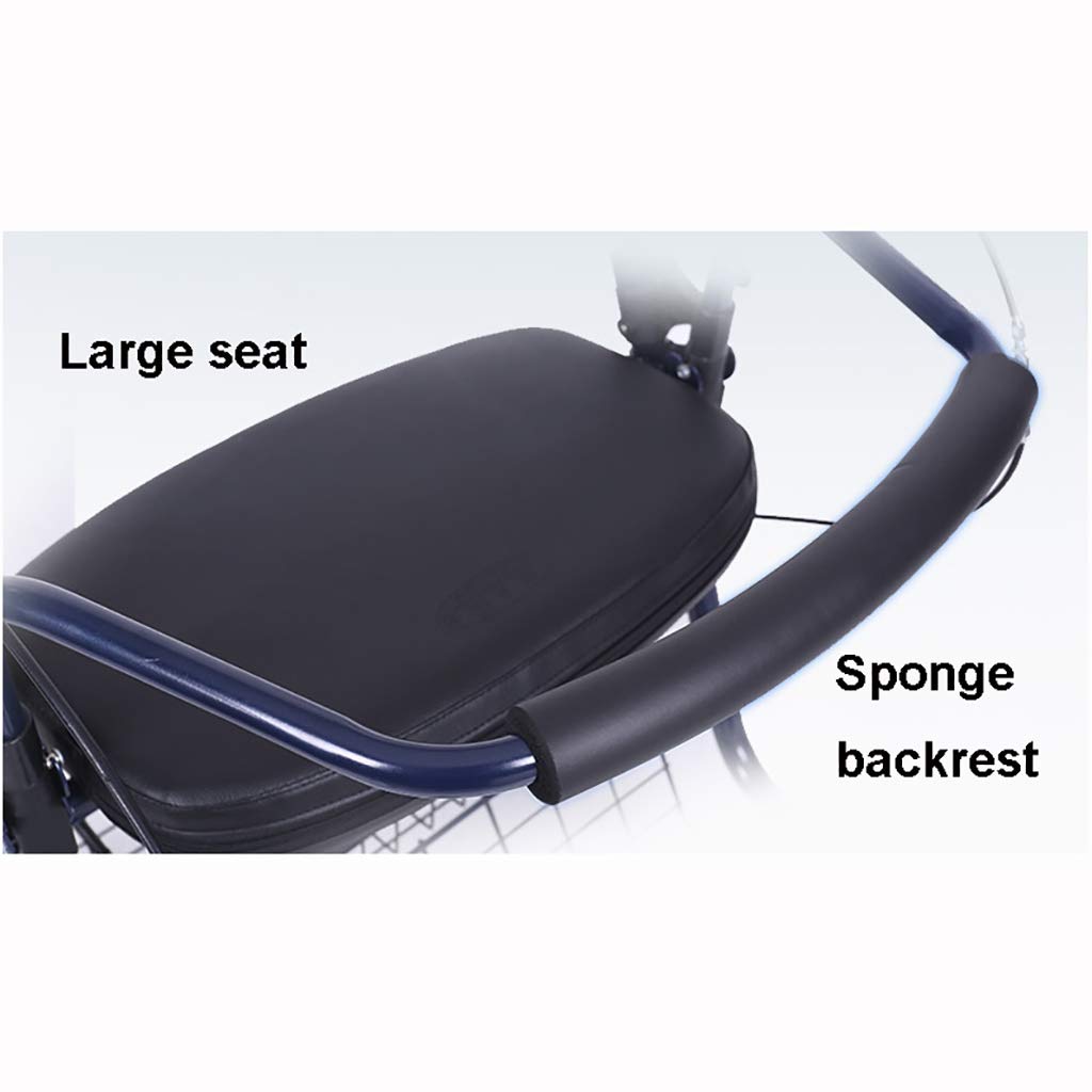 Bastidor plegable para caminar, ayuda para la movilidad, andador, andador, carrito de compras con asiento y freno de mano, para ancianos (rojo) (color: rojo) estrella de luz