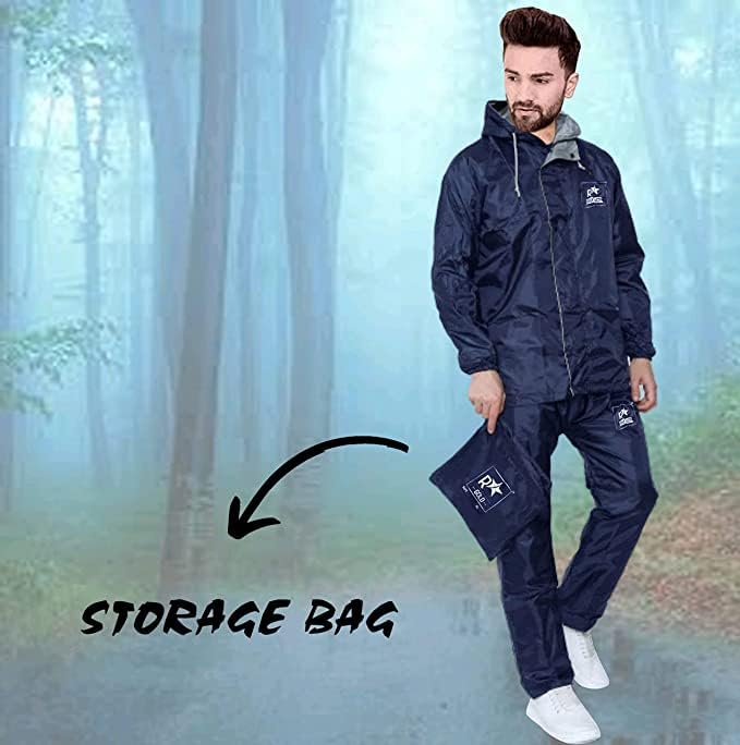 Image of Premium Brand Rain Coat for Men's & Women(Rain Coat for Men Waterproof for Bike Raincoat for Men with Hood. Set of Top and Bottom. Classic Series