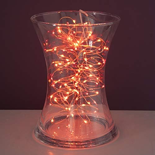 Qbis Fairy Lights, 100 Micro LED String Lights, Remote Control, USB Plug, Timer, Multi Function, Adjust Brightness, Micro LED String Lights (Sunset2 (Red, Orange))