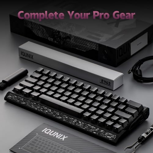 IQUNIX EV63 Hall Effect Magnetic Gaming Keyboard 60% | 0.01mm Rapid Trigger, Adjustable Actuation, 0.125ms Latency, Hot-Swap, SOCD, RGB, Aluminum with Forged Carbon (Dark Side) by IQUNIX - Image 8