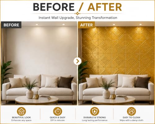 Image of Barebeauty 70 x 77 CM 3D Brick Wallpaper | Self-Adhesive Peel & Stick Wall Covering | Waterproof Decorative Sticker for Home, Bedroom & Living Room Decor (Pack of 2, 11.6 Sq. Ft. Approx)