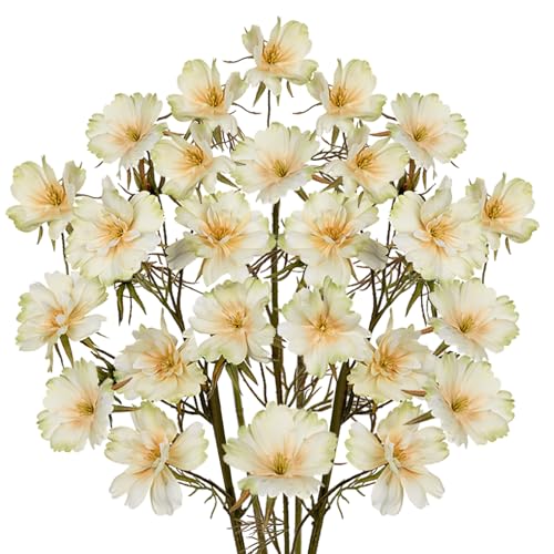 Arborus 5PCS Artificial Chrysanthemum Flowers - 27.9 Faux Cosmos Bipinnatus Silk Flowers with Long Stem for Tall Vases, Home Wedding Flora Arrangement Decorations