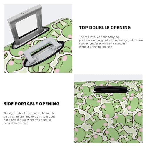 Cute Frog In Sitting Pose Luggage Cover Washable Elasticated Luggage Covers For Suitcase Tsa Approved Stylish Dust And Scratch Resistant Luggage Case Protector For Kids And Adults4