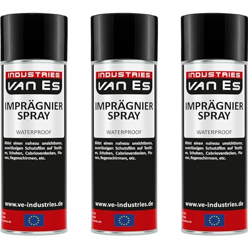 VE-INDUSTRIES 3X Imprägnierspray, Imprägnierung, Textilien, Zelte, Cabriodächer, Markisen, Wasser- und schmutzabweisend