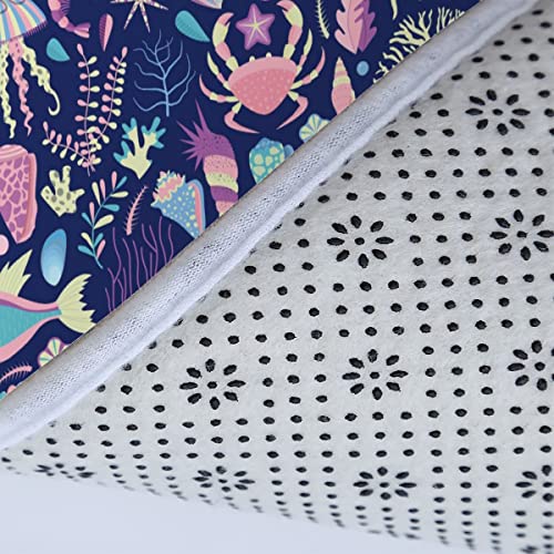 Badezimmer Badematte 3 Teilig Set Leben im Meer rutschfest Badteppiche Saugfähig Badezimmermatte Weich WC-Deckelbezug U… – Bild 6